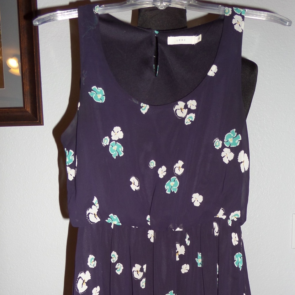 🌵Lush BLUE DRESS WITH KEYHOLE BACK SIZE S SMALL🌵